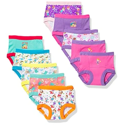 Image of Coco Melon Baby Amazon Exclusive Toddler Potty Training Pants with Stickers and Success Tracking Chart Underwear, Cocomelong10pk, 18 Months (Pack of 10)