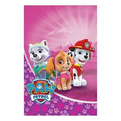 Image of (PKT) Child Paw Patrol Pink Loot Bags 8 Pack