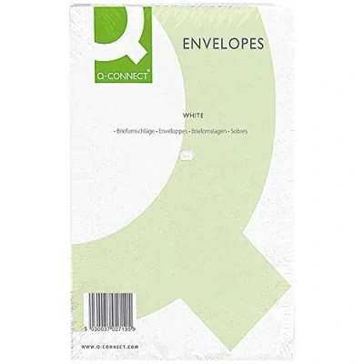 Image of Q Connect C4 Envelope 100 gsm Plain Peel and Seal White, Pack of 250