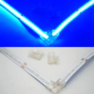 Image of Boarda RGB COB LED Strip Connector,10Pcs 4 Pin L Shape Connector, Transparent Gapless Connectors for 10mm Width Light (4P RGB, 90 Connector to Strip)