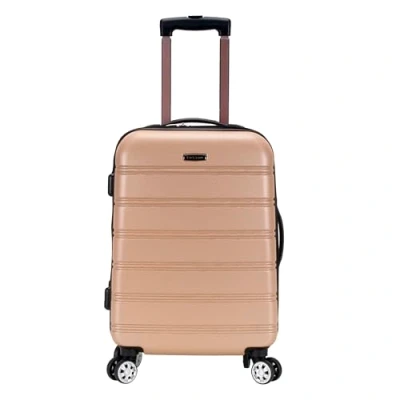 Image of Rockland Melbourne Hardside Expandable Spinner Wheel Luggage, Champagne, Carry On 20&quot;, Luggage