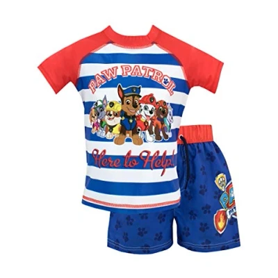 Image of Paw Patrol Boys Chase Marshall &amp; Group Swim Set Age 6 to 7 Years Blue