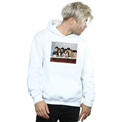 Image of Friends Men&#039;s Group Photo Milkshakes Hoodie White Large