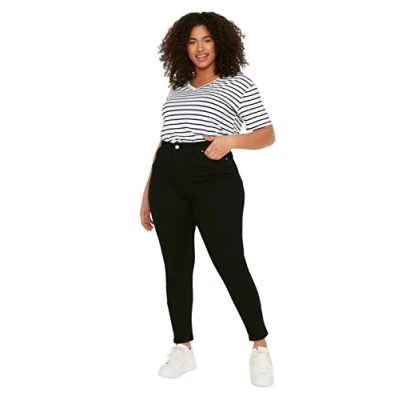 Image of Trendyol Women Plus Size High Waist Skinny fit Jeans Black