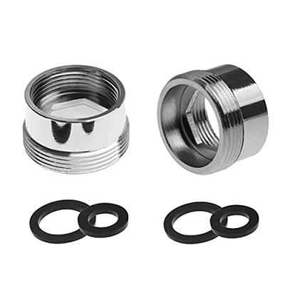 Image of 2pcs Metal Faucet Adaptor, 24mm Female Thread to 22mm Male Brass Tap Aerator Connector for Bathroom Kitchen Water Purifier