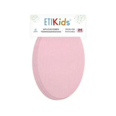 Image of Haberdashery Online 6 Iron On Knee &amp; Elbow Pads for Clothes Protection Repair, Ideal Trousers, Jackets, Sweaters, Shirts, 16x10cm M, 24. Light Pink