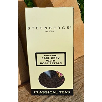 Image of Organic Earl Grey tea with Rose 80g Loose Leaf Steenbergs