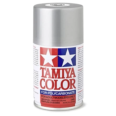 Image of TAMIYA 300086041 86041 PS 41 Light Silver Polycarbonate 100ml Spray Paint for Plastic Model Making, Craft Accessories, Paints Silver, 100 ml (Pack of 1)