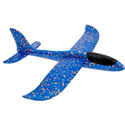 Image of Quickdraw Supplies Throwing Foam Glider Stunt Plane Kids Airplane Toy Flying Aircraft Outdoor Launching (Blue)