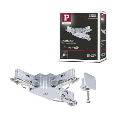 Image of Paulmann 97656 URail T connector 104x62mm max. 1000W chrome matt rail system