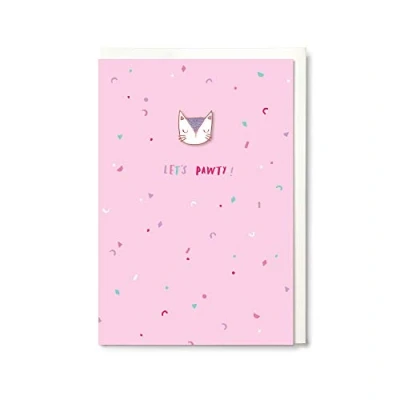 Image of Hotchpotch Let&#039;s Pawty Card with Enamel Cat Pin
