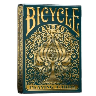 Image of Bicycle Aureo Playing Cards 1 x Showstopper Card Deck, Easy To Shuffle &amp; Durable, Great Gift For Collectors, Black and Golden