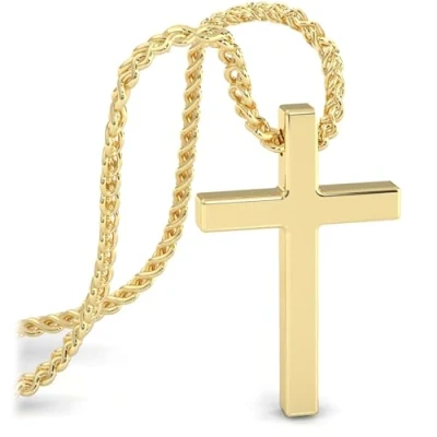 Image of SERASAR Cross Necklace Men with Pendant 50cm Gold Jewellery Chain Plated Gift Idea for Birthday Father&#039;s Day Punk Rock Valentine&#039;s