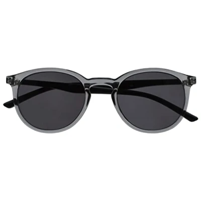 Image of OPULIZE Met Large Comfortable Clear Grey Black Arms Mens Womens Reading Sunglasses UV400 S60 7 +3.50