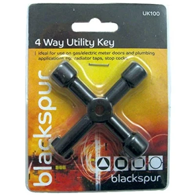 Image of 4 Way Utility Gas Electric Stop Cock Tap Radiator Key