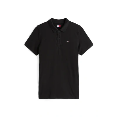Image of Tommy Jeans Placket Polo shirt, Men&#039;s, Size: 34, Black
