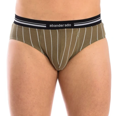 Image of Abanderado Mens anatomical front breathable fabric brief A077H Khaki Size X Large