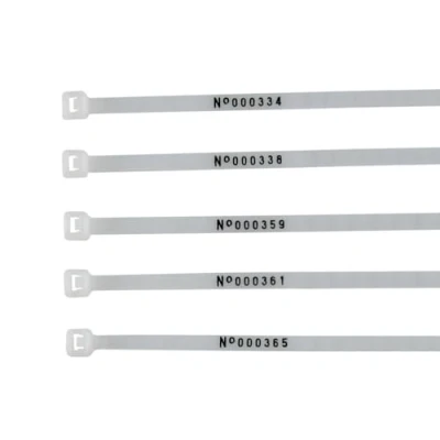 Image of 100 x Numbered Cable Ties 200mm Printed Nylon Zip Ties, Stock Numbering (200mm, Natural)