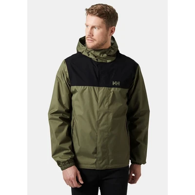 Image of Helly Hansen Mens Vancouver Rain Jacket, Green, M