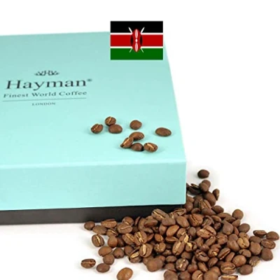 Image of Hayman Coffee, 100% Kenya Kiunyu Kirinyaga Coffee Beans, Whole Bean Medium Roast, Fresh 340g/12oz (Pack of 1) Kenyan Beans