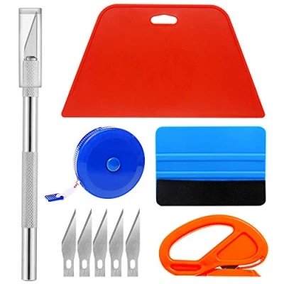 Image of Ewrap Professional Wallpaper Tool Application with Trimming Tool, Felt Squeegee, Hard Scraper, Tape Measure for Vinyl Wrap, Install
