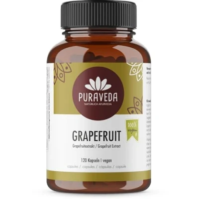 Image of Biotiva Grapefruit Seed Extract 120 Capsules Citrus Paradisi High dose of 400 mg from Seeds Vegan Packed in Germany