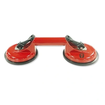 Image of Spear &amp; Jackson ASCD118 Double Aluminium Suction Cup High Performance Lifter Tool for Glass, Granite, Tile, Metal, Wood Panel Lifting 110kg Capacity Twin Easy Lock Release