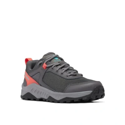 Image of Columbia Women&#039;s Trailstorm Ascend WP waterproof low rise hiking shoes, Grey (Dark x Red Coral), 6 UK