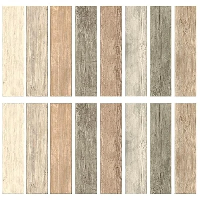Image of RoomMates Distressed Barn Wood Plank Peel and Stick Giant Wall Decals, Multi Colored, 17.25 X 36.5