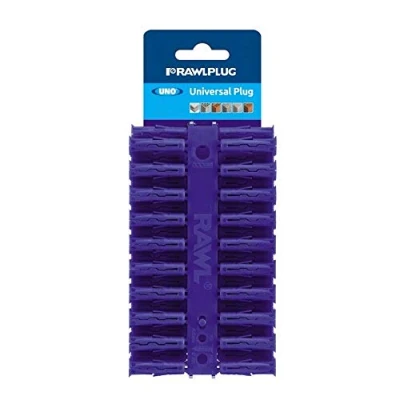 Image of JDS HARDWARE Rawlplug Uno Blue Clip of 80 Plugs (Trade Pack) 8 x 32mm