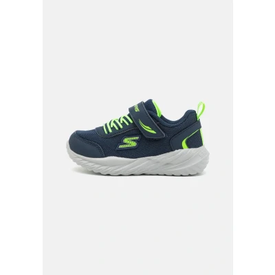 Image of Skechers GORE Strap Molded LOGO Trainers for kids, Size: 4K, Navy/lime Imitation leather/ textile