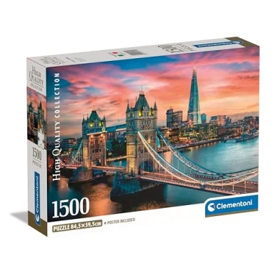 Image of Clementoni Jigsaw Puzzle Collection London Twilight 1500 Pieces Poster Included, For Adults 14 99 Years, Gift Men/Women, City, London, Uk, Made In Italy, 31715