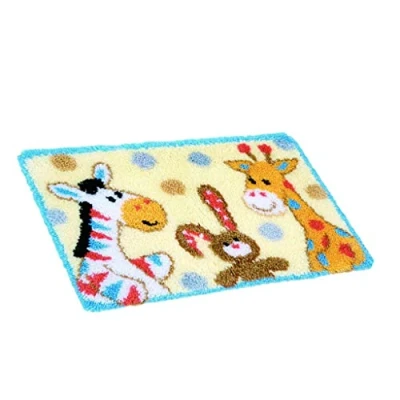 Image of sharprepublic Latch Hook Rug Kits For Adults Extra Large Animals Zoo Carpet with Printed Canvas