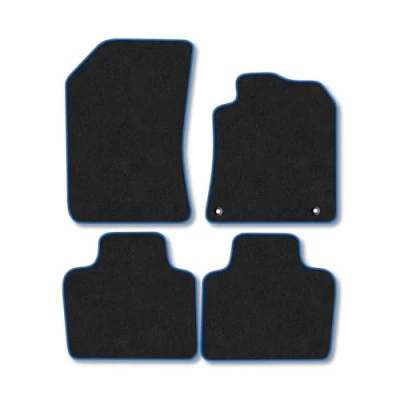 Image of Car Mats Compatible with Peugeot 508 (2019 ) Tailored Fit Blue Carpet Floor Set Accessory Custom 4 Pieces Anti Slip Backing &amp; Binding Trim Edge