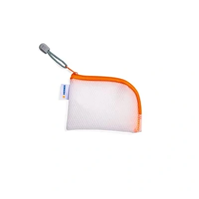Image of HERMA 20253 Zip Pocket Travel Case A7 Transparent Orange, Small Lockable with Zip, Toiletry Bag for Mobile Phone, Charging Cable, Cosmetics, Pens, Keys