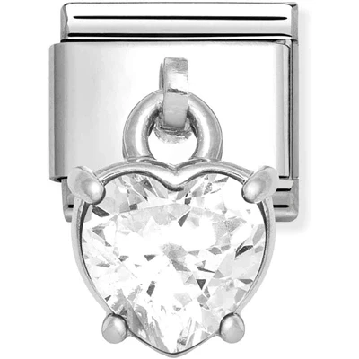 Image of Nomination White Heart Crystal Charm