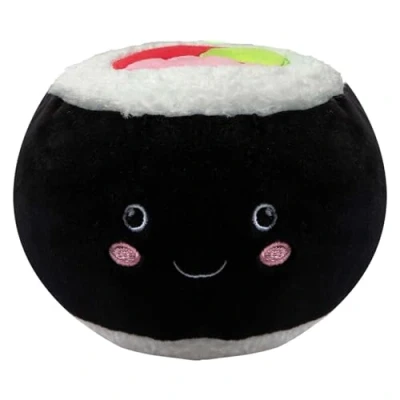 Image of VFM California Roll Soft Toy Food Themed Cute Plush Cuddly Stuffed Plushie, Gifts for Birthday, Valentine&#039;s Day Chirstmas 16cm Multi Coloured