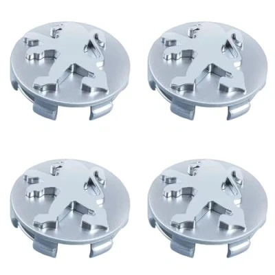 Image of Car Wheel Hub Caps for Peugeot 2008 2013 2019, Center Cover Centre Covers ABS DustProof Anti Rust Replacement Accessories 4PCS,Silver A