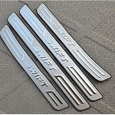 Image of AVNEGHK 4 pcs Stainless Steel Car Door Sill Protector for Suzuki Swift 2012 2013 2014 2015 2016 2017 2018 2019 2020 2021, Welcome Pedal Guard Kick Plates Threshold Cover Auto Accessories