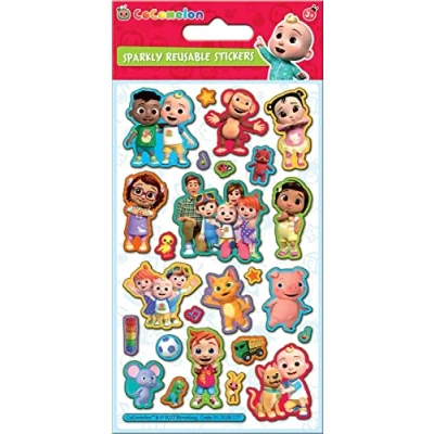 Image of CoComelon Sparkly Reusable Stickers Official Licensed Product