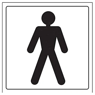 Image of V Safety Gents/Male Toilet Door Sign 150mm x Self Adhesive Vinyl