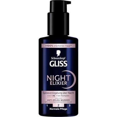 Image of Gliss Night Elixir Anti Split Ends Miracle (100 ml), Hair Serum Seals During Sleep, Care Repairs Long Lasting