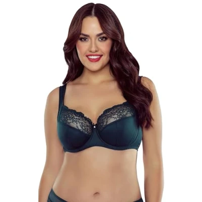 Image of Vivisence Underwired Lace Semi Padded Bra 1056, Green,42C