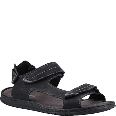 Image of Hush Puppies Men&#039;s Neville Quarter Strap Sandal, Black, 9 UK