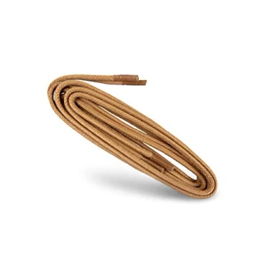 Image of Kaps Waxed Round Shoelaces 100% Natural Cotton Stylish For Dress and Casual Shoes Made in Europe (75 cm 29 inch 4 to 5 eyelet pairs / 10 Beige)
