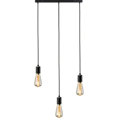Image of KnightsBridge CALLA 230V E27 Contemporary 3 Light Bar Pendant Matt Black