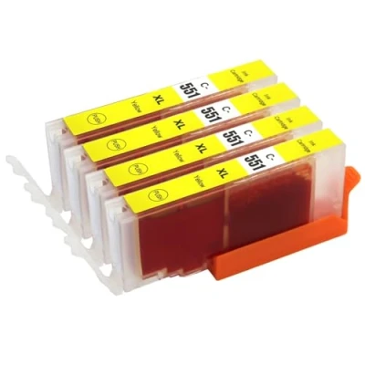 Image of Go Inks 4 Yellow Ink Cartridges to replace CLI 551Y Compatible/non OEM for PIXMA Printers