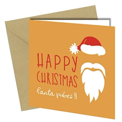 Image of #757 CHRISTMAS CARD Fanta Pubes GREETING GINGER Rude Funny Joke Humour Cheeky 6x6&quot; Inch