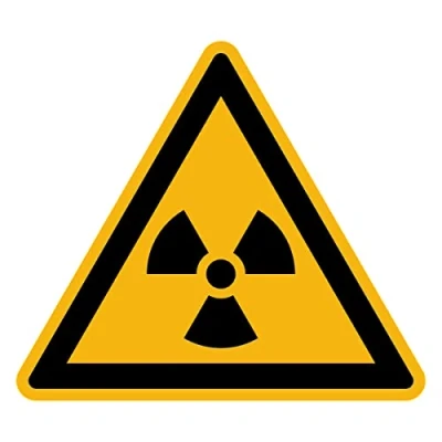 Image of Sticker Danger Warning NF ISO 7010 Laminated Triangular Signage Adhesive Water and UV Resistant Radioactive Materials 10x10 cm