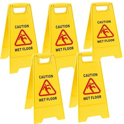 Image of Pack of 5 Wet Floor Sign &#039;A&#039; Frame Safety Signs Slippery Warning